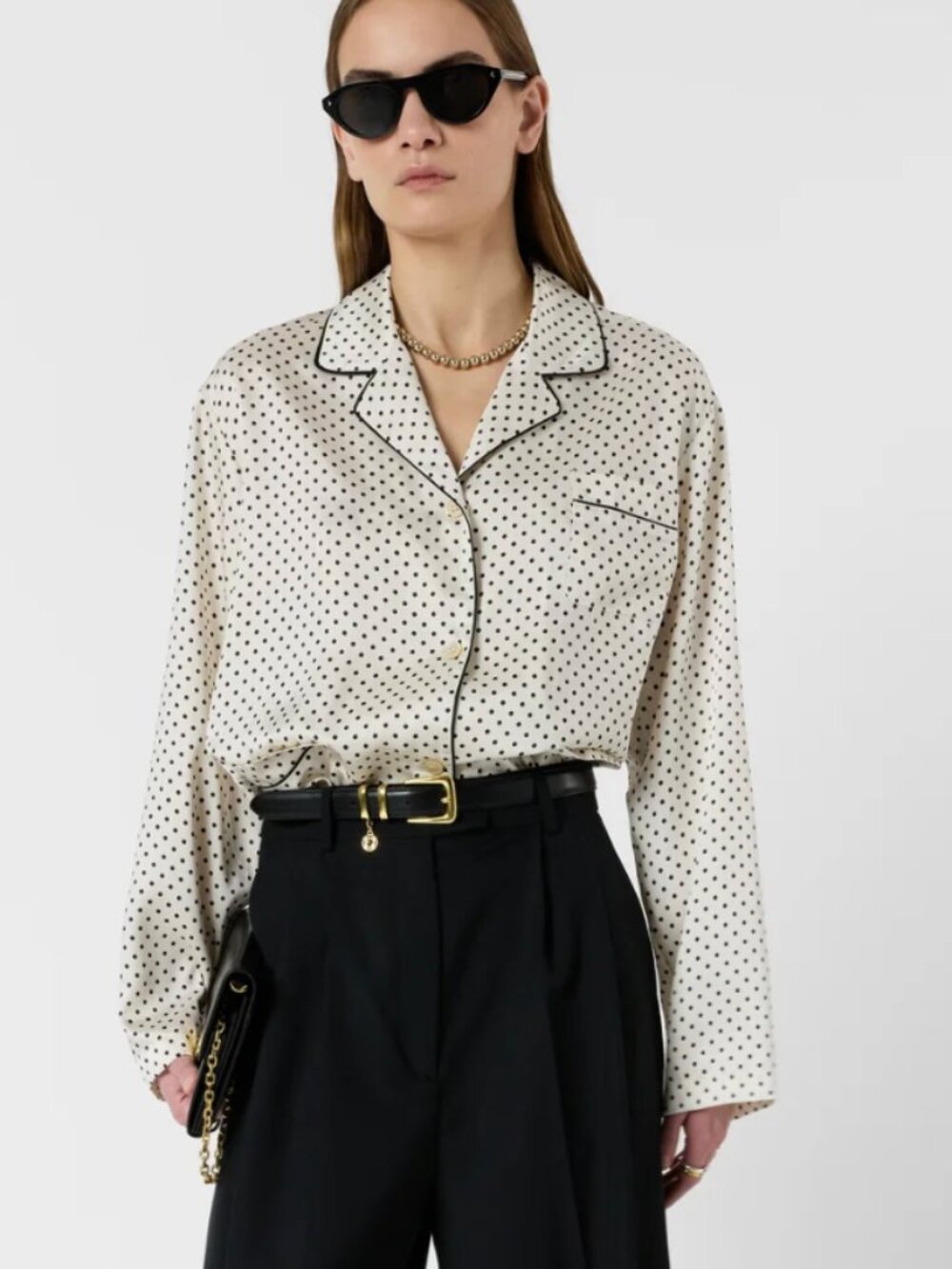 Gerard Darel - Satin shirt with polka dots - CRISTINA - NWT Size T2